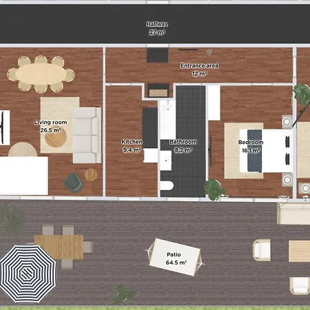 Lejlighed Global Living - Design I Terrace I Kitchen I Smart-tv I Parking Space I